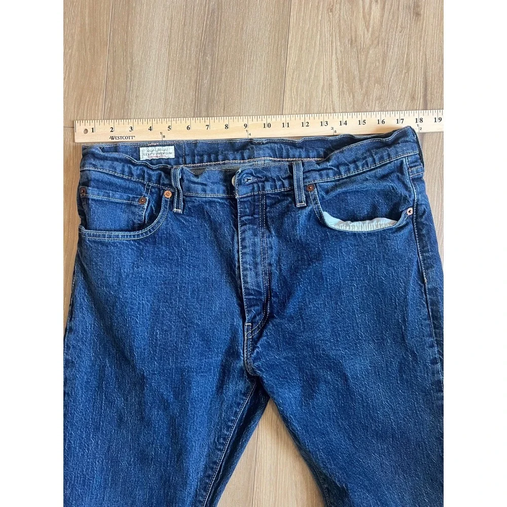 Levi's 512 Premium Lot Jeans Men's 36x32 Dark Wash Straight Taper Denim Red Tab